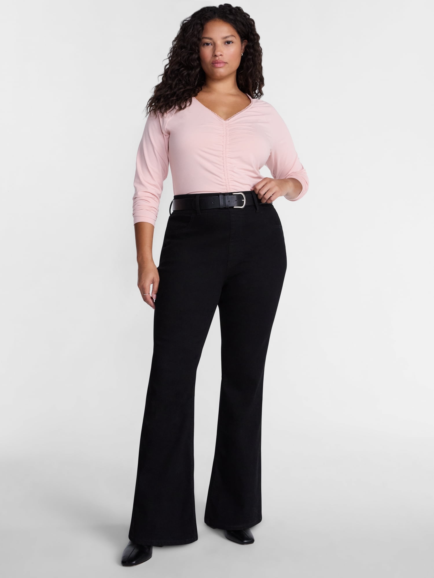 Terra and Sky Women's Plus High Rise Bootcut Jeggings, Sizes 0X-4X