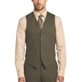 thumbnail image 4 of Mens Three Piece Two Button Modern Fit Italian Styled Single Breasted Suit Set | Black White Taupe Sapphire Eggplant Olive Navy Brown, 4 of 4