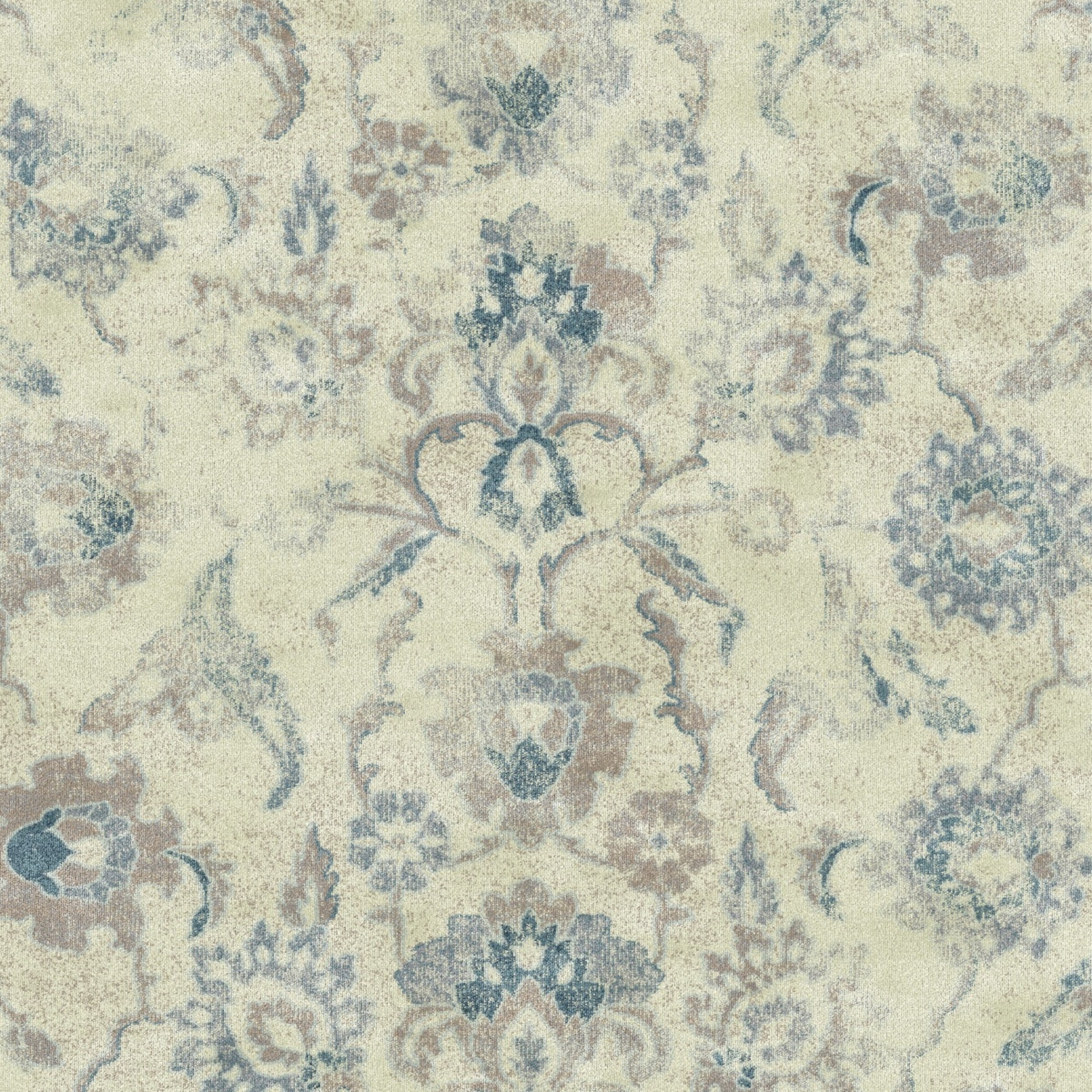 SAFAVIEH Vintage Bayon Traditional Area Rug, Stone/Blue, 5'3" x 7'6"