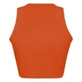 thumbnail image 5 of Solid Color Cropped Tank Top Sleeveless Round Neck Casual Summer Vest for Women, XL, Orange, 5 of 5