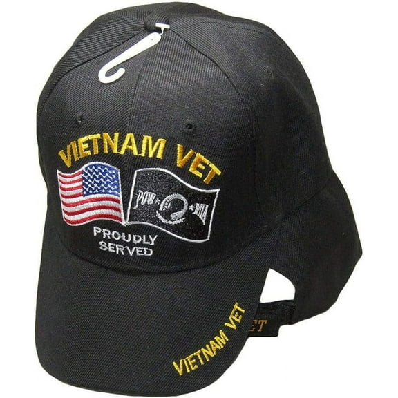 Vietnam Veteran Proudly Served USA & Pow Mia Flag Embroidered Cap Hat TOPW