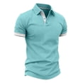 thumbnail image 4 of Mens Polos Shirts Short Sleeve , Button Up Golf Polos Shirt Contrast Color Tshirts Regular Fit Tennis T-Shirts Breathable Summer Casual Tee Tops Turn-Down Collar Pullover, 4 of 7