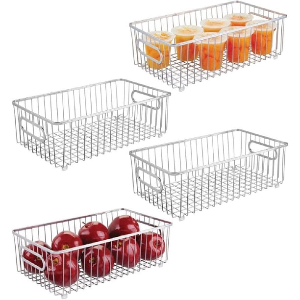 Metal Farmhouse Kitchen Pantry Food Storage Organizer Basket Bin Wire
