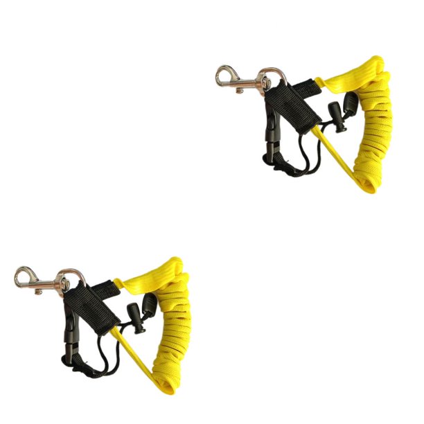 Yuarrent Kayak Paddle Leash con gancho largo fuerte caña de pescar cordón al aire libre multifuncional colorido anti-pérdida cuerda barco Amarillo 2Conjunto