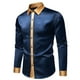 thumbnail image 1 of Blusa y camisa de manga larga con cuello vuelto para hombre, blusa informal de moda con botones y retazos, blusa de manga larga con cuello vuelto, blusa de poliéster para hombre, 1 of 6