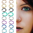 thumbnail image 2 of NUZYZ 2 Pcs Fake Clip on Spring Nose Septum Ring Earring Non Piercing Unisex Jewelry, 2 of 8