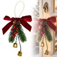 thumbnail image 5 of Christmas Door Handle Hanging Ornament, Festive Xmas Door Knob Hanger, Seasonal Wreath‑Style Decor for Front Door & Home Entryway, Rustic Farmhouse Christmas Tree Decorations 1Pc,Red, 5 of 6