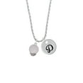 thumbnail image 2 of Delight Jewelry 12mm Stardust Round Silvertone Spinner Silvertone Script Initial Disc - D - Charm Necklace, 20"+3", 2 of 4