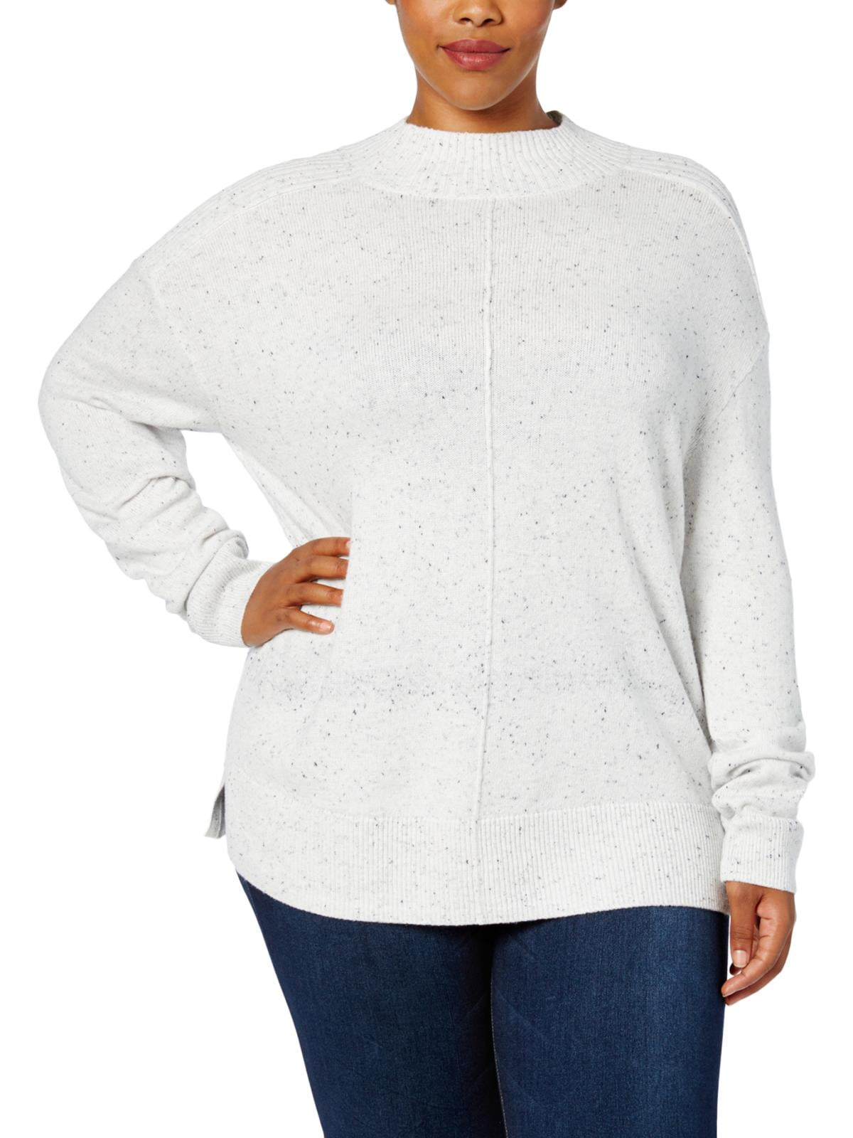 New Women's #232-489 Karen Scott Light Teal Mock Neck Sweater Sz XL 