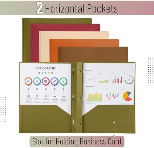 - Plastic Folders with Pockets and Prongs, 15 Pack, Letter Size, Flexible Plastic Folders with Prongs