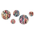 thumbnail image 3 of Designart "Vintage Pastel Harmonious Paisley Dreams" Floral Round Wall Art Set Of 5 - Beige Cottage For Bedroom Wall Art Set, 3 of 6