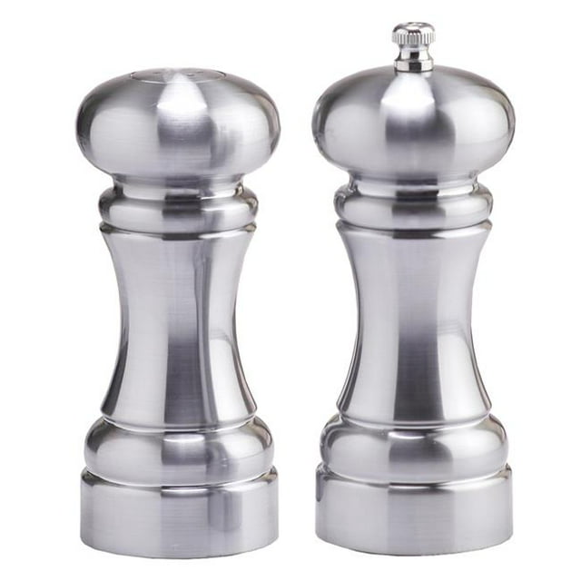 5 Inch - 13cm WestinMatte Chrome Finish Pepper Mill Salt Shaker Set