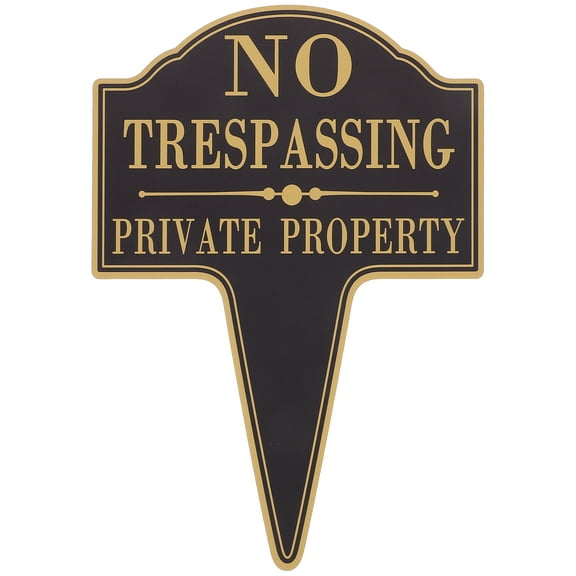 WORGEOUS No Trespassing Sign For Private Property Outdoor Metal Yard Stake Weatherproof Security Sign For Lawn And Garden Ideal For Home And Business Black