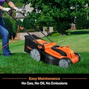 LawnMaster MEB1216K 16-Inch Corded Electric Lawn Mower, 12AMP, Folded, 5 Heights, 8-Gallon Bag, Lightweight for Small & Medium Lawns