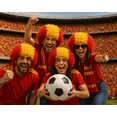 thumbnail image 2 of Peluca Para Adultos Aficionados De Futbol Soccer Rojo y Amarillo, 2 of 5
