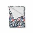 thumbnail image 2 of Watercolor Soft Flannel Fleece Throw Blanket, Exotic Flamingo Zebras and Flowers Tropic Animals Abstract Illustration, Cozy Plush for Indoor and Outdoor Use, 50" x 60", Blue Black Coral, by Ambesonne, 2 of 6