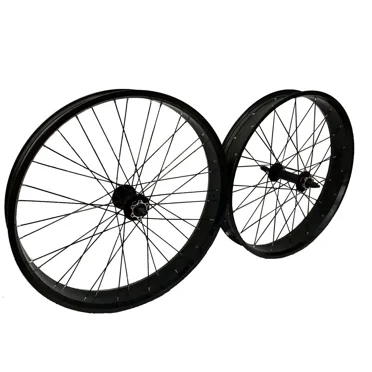 CDH 26"x 4 Fat Tire Bike Rim Bicycle Wheel Set Heavy Duty 12 G Spoke Wheel Black