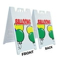 thumbnail image 2 of A-frame Sidewalk Balloons 24" x 36" Double Sided A-Frame Sidewalk Sign, Includes 2 Plastic Inserts | Foldable Portable White Signicade Sandwich Board Signs, 2 of 5