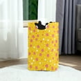 thumbnail image 6 of Yayeee Freestanding Laundry Hamper with Handle Collapsible Large Storage Basket for Clothes, Pink White Stars, 6 of 7