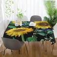 thumbnail image 5 of SKYSONIC 60”x90" Square Tablecloth with Seamless Pattern Sunflower On Black Background Prints, Anti-Wrinkle and Smooth Table Cloth for Kitchen/Home Decoration, 5 of 7