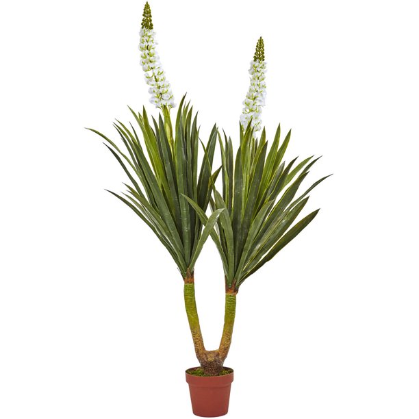 Nearly Natural 57in. Flowering Yucca Artificial Plant, Green Walmart