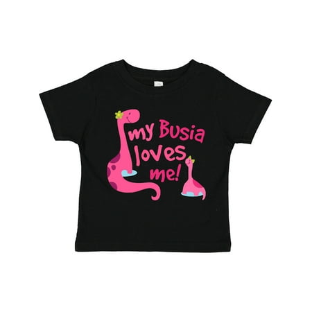 

Inktastic My Busia Loves Me Girl Dinosaur Gift Toddler Toddler Girl T-Shirt