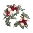 thumbnail image 1 of 2 guirnaldas de arco de boda con flores artificiales, adorno colgante para decoración del hogar, telón de fondo floral para decoración de puerta de Rojo, 1 of 8