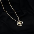thumbnail image 3 of Rosec Jewels Lab Grown Diamond Flower Necklace for Women (EF-VS Grade Certified) - Interlocking Circle Necklace, 10K Yellow Gold, 3 of 8