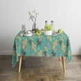 thumbnail image 3 of XAJAT 70‘‘x70'' Christmas Green Rectangle Tablecloth, Cotton Linen Table Covers with Gingerbread Man Pattern, 3 of 4