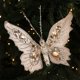 thumbnail image 1 of Adornos navideños de mariposas | Mariposas con clip de lentejuelas | Colores rojo, verde, plateado y dorado rosa | Diseño navideño de 17 x 15 cm, 1 of 5