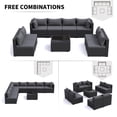 thumbnail image 3 of MRUAKA 9 Pieces Patio Conversation Set, Outdoor Sectional PE Rattan Wicker Furniture Seat,Gray, 3 of 7