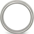 thumbnail image 2 of Stainless Steel Polished/Brushed Criss-Cross Design 7mm Ridged Edge Band (Size 11.5) Made In China sr116-11.5, 2 of 5