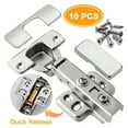 thumbnail image 2 of Bisagras para gabinetes sin marco con ángulo de giro de 105 grados, diseñadas para gabinetes de cocina de 18 mm, completas con placa de montaje y tornillos preinsertados, superposición completa,, 2 of 5