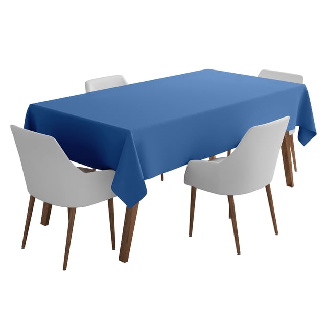 Vargottam Indoor/Outdoor Tablecloth 58 x 82" Inch Rectangular Tablecloth Waterproof Patio Table Cloths, Spring/Summer Table Covers for Backyard Circular Table/BBQs/Picnic - Medium Blue