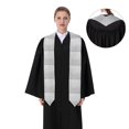 thumbnail image 4 of Haiem Silver Glitter Pattern Graduation Stole 2024 | Premium Satin Sash for Graduation Ceremony, 4 of 7