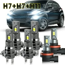 Quayub H7 LED Headlight High Low Beam H11 Fog Light Bulbs 6500K White Bright ,Pack of 6