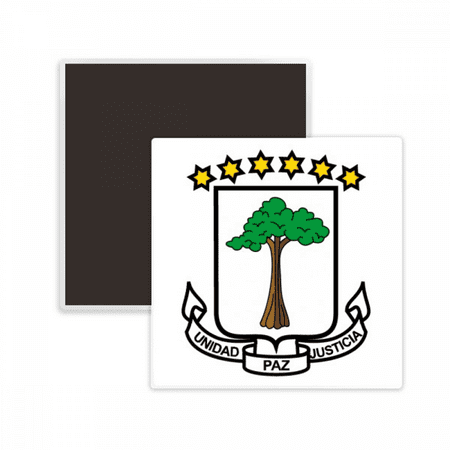 

Equatorial Guinea National Emblem Square Ceracs Fridge Magnet Keepsake Memento