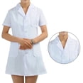 thumbnail image 4 of Bata de Laboratorio Sunnimix Abrigo de Laboratorio Blanco Unisex Manga Corta M, 4 of 8