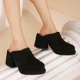 thumbnail image 5 of Anuirheih Clearance Slip on Sandals Women,Women's Fashion Casual Slippers Comfortable Walking Shoe Chunky Heel Round-Toe Sandals(Black), 5 of 6
