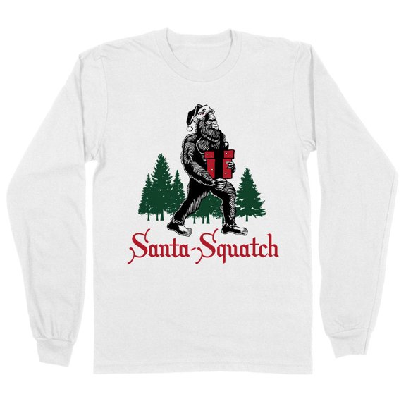 Santa-Squatch Long Sleeve Shirt Unisex Large White