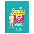 thumbnail image 1 of Pampers Diapers - Swaddlers 360° - Size 5, 17 Count, up to 100% Leakproof Comfy Dry Fit, EZ Off Tabs Designed for Easy Changes, Pull On Diaper, 1 of 11