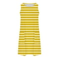 thumbnail image 5 of LYEAA Womens Casual Dresses with Pockets Plus Size Crew Neck Sleeveless Midi Dresses Striped Dressy Pullover Dresses Comfort Vacation Dresses Yellow M, 5 of 6