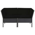 thumbnail image 3 of vidaXL 6 Piece Garden Lounge Set with Cushions Poly Rattan Black, 3 of 5