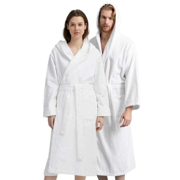Canadian Linen Luxury Hooded Bathrobes for Women Shawl Collar Spa Robes