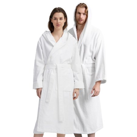 Canadian Linen Luxury Hooded Bathrobes for Women Shawl Collar Spa Robes ...