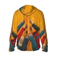 thumbnail image 3 of Uemuo Colorful Sweaters And Strings Pattern Women's Full Zip UPF 50+ Sun Protection Hoodie Jacket Long Sleeve Sun Shirt Hiking Outdoor Performance with Pockets-X-Large, 3 of 9