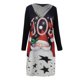 thumbnail image 4 of Moda mujer manga larga Patchwork Navidad estampado Turn-down Collar señoras blusas largas Pompotops gfhjh20680, 4 of 4