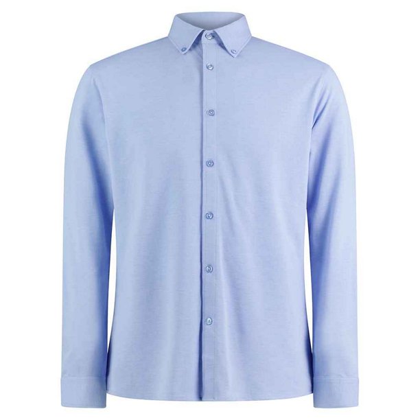 Kustom Kit - Camisa Formal de Pique para Hombre (Azul Jaspeado Claro)