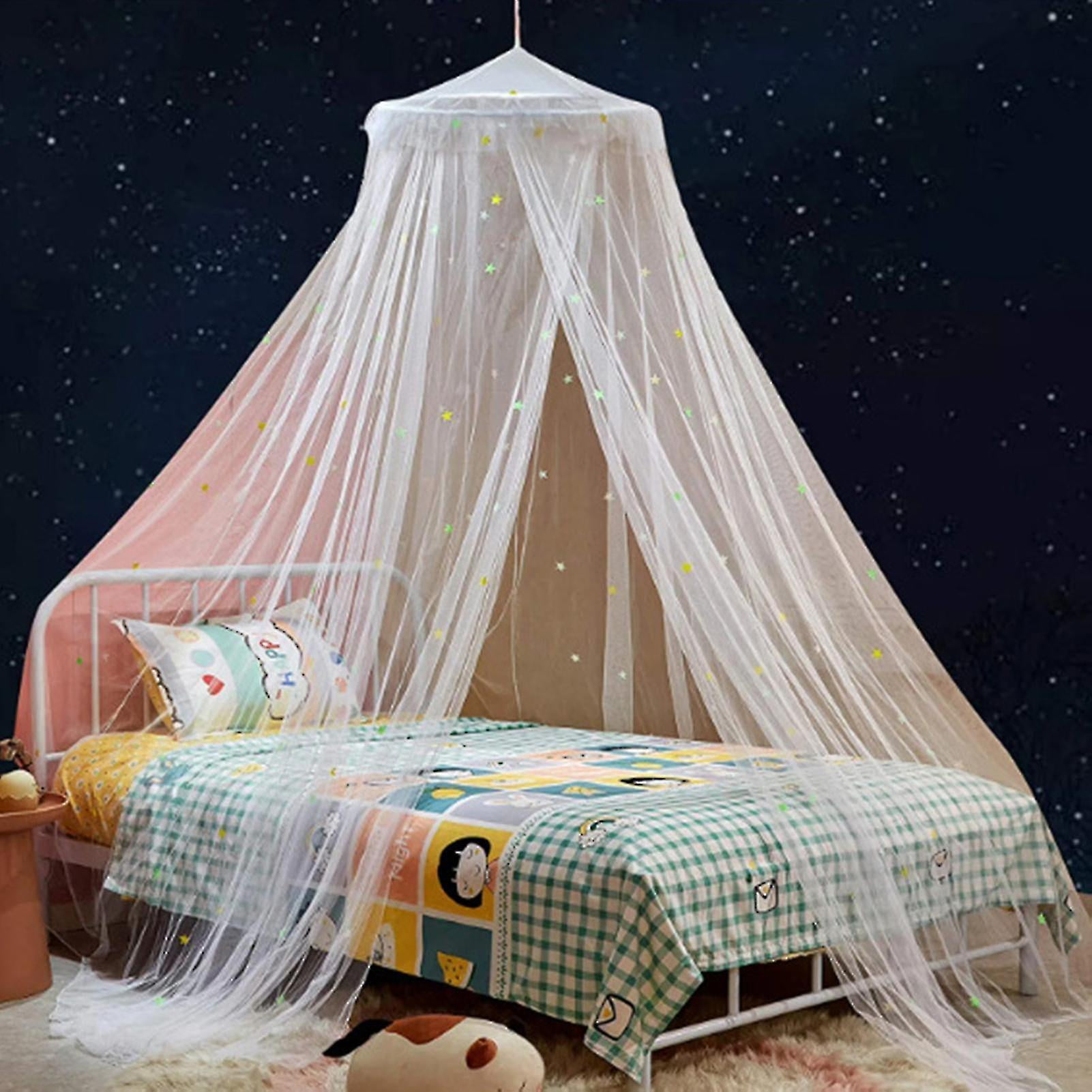 1 Set Glow in the dark Polyester Stars Princess Dome Bed Canopy Walmart