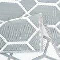 thumbnail image 2 of Playa Rug Reversible Indoor/Outdoor 100% Recycled Plastic Floor Mat/Rug - Weather, Water, Stain, Fade and UV Resistant - Miami- Gray & White (6'x9'), 2 of 8